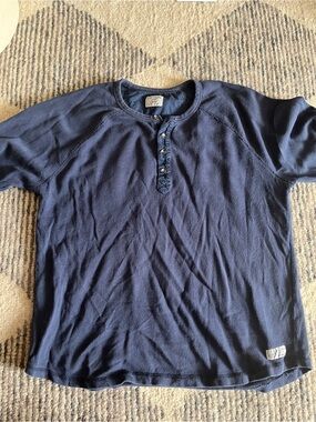 Lucky Brand Navy Short-Sleeve Henley